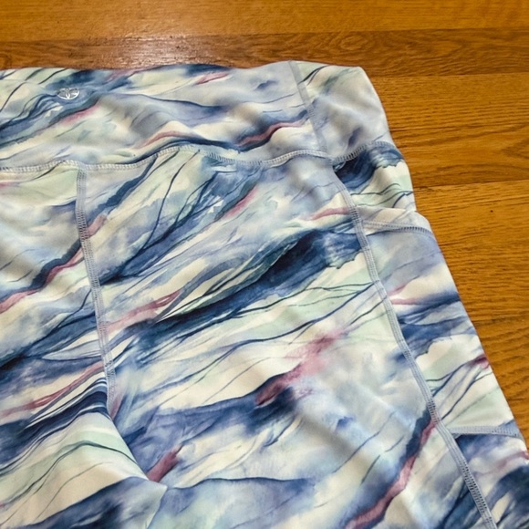 XXL Gaian Multicolor Patterned Capri Women’s Leggings Lime NEW - Picture 9 of 12